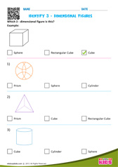 Identify 3 Dimensional Figures