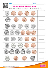 Counting money by using coins