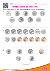 Counting money by using coins