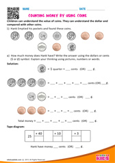 Counting money by using coins