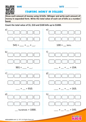 Counting money in dollars
