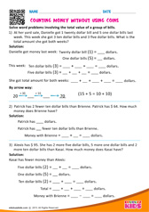 Counting money without using coins