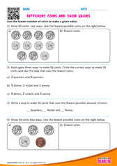 Different coins and their values