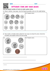 Different coins and their values