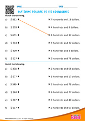 Matching dollars to its equivalents