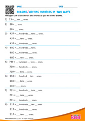 Reading Writing Numbers In Two Ways