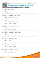 Reading Writing Numbers In Two Ways