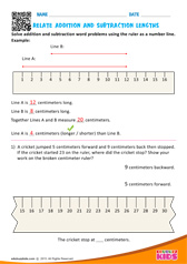 Relate addition and subtraction lengths