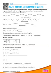 Relate addition and subtraction lengths