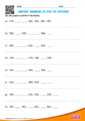 Writing Numbers As Per Its Pattern