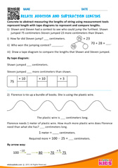 Relate addition and subtraction lengths