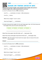 Measure and compare lengths by units