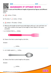 Measurements of different objects