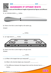 Measurements of different objects