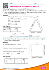 Measurements of different objects