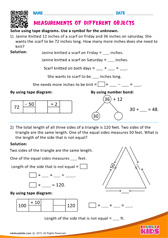 Measurements of different objects