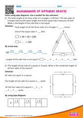 Measurements of different objects