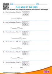 Place Value Of The Digits