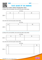 Place Values Of The Numbers