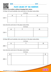 Place Values Of The Numbers