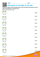 Application Of Fractions to Tell Time