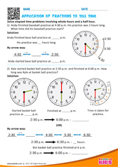 Application Of Fractions to Tell Time