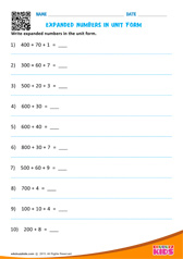 Numbers in Unit Form