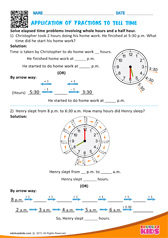 Application Of Fractions to Tell Time