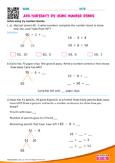 Add or Subtract by using number bonds