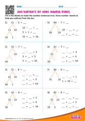 Add or Subtract by using number bonds