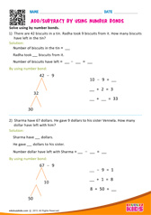 Add or Subtract by using number bonds