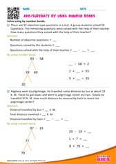 Add or Subtract by using number bonds