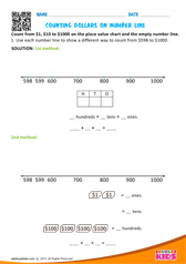 Counting Dollars on Number line