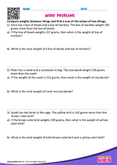 Addition Measurement Word Problems