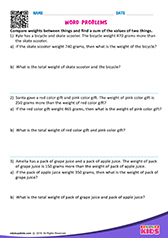 Addition Measurement Word Problems