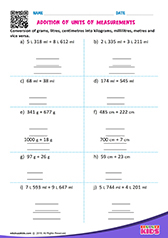 Addition of units of measurements