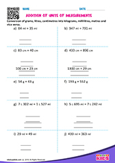 Addition of units of measurements