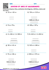 Addition of units of measurements