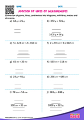 Addition of units of measurements