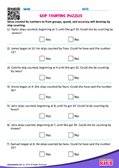 Skip counting puzzles
