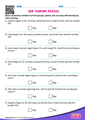 Skip counting puzzles