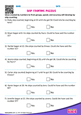 Skip counting puzzles
