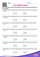 Skip counting puzzles
