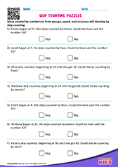 Skip counting puzzles
