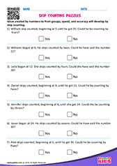 Skip counting puzzles