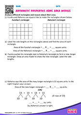 Arithmetic properties using area models