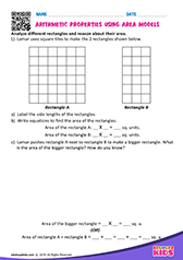 Arithmetic properties using area models