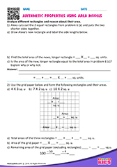 Arithmetic properties using area models