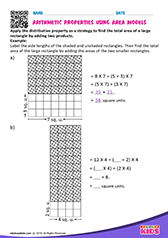 Arithmetic properties using area models