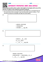 Arithmetic properties using area models